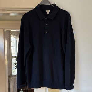 J.Crew Heritage cotton sweater-polo Navy